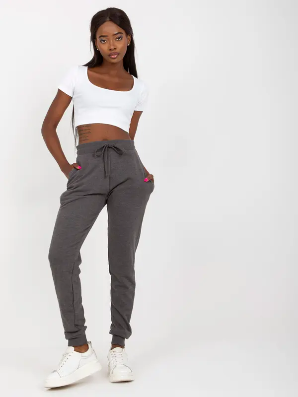 BASIC Feel Good Dark gray classic basic tied sweatpants