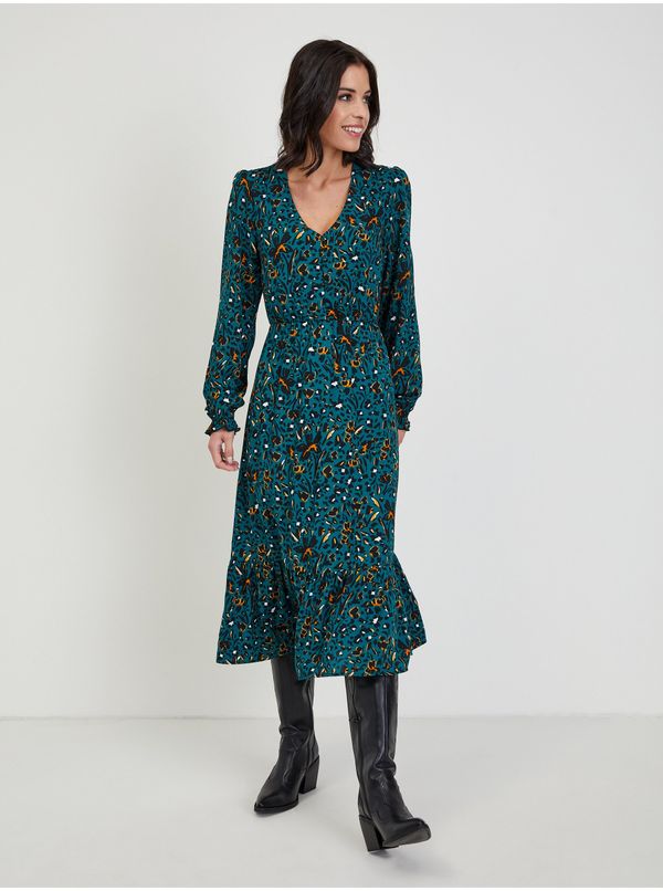 Orsay Dark green women's patterned midishats ORSAY - Ladies