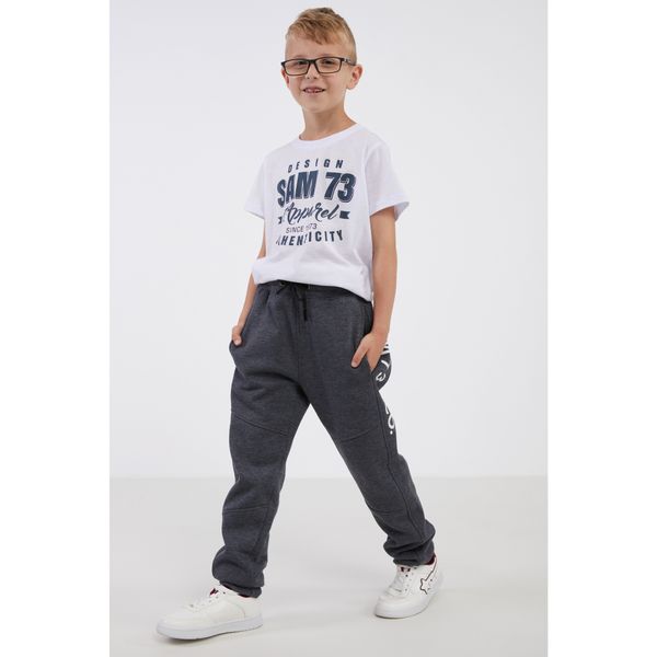 SAM73 Dark grey boys' brindle sweatpants SAM 73 Zoubek
