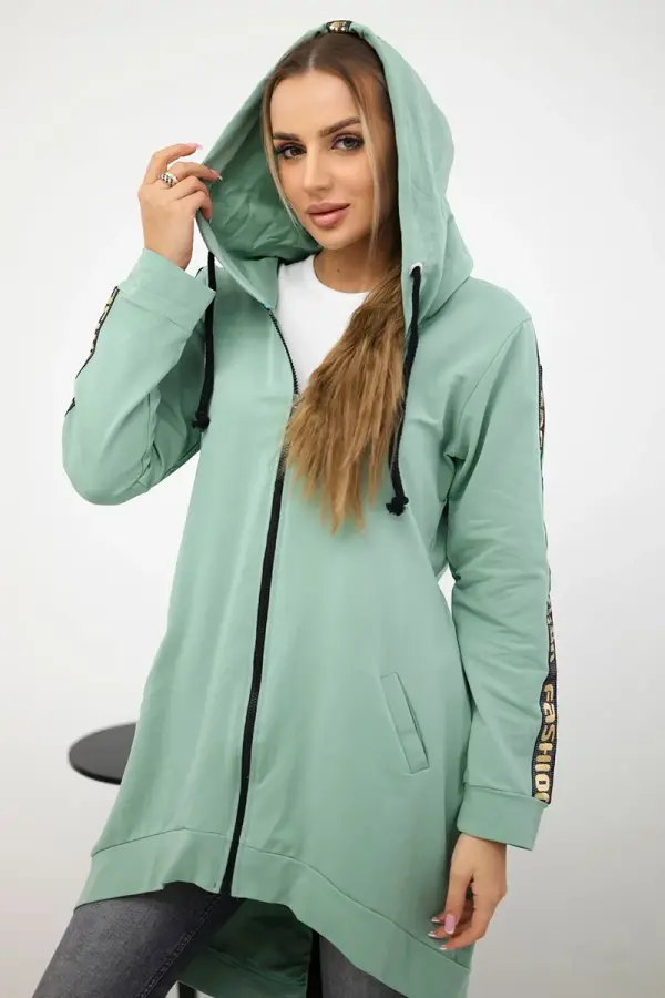 Kesi Dark mint zip-up sweatshirt