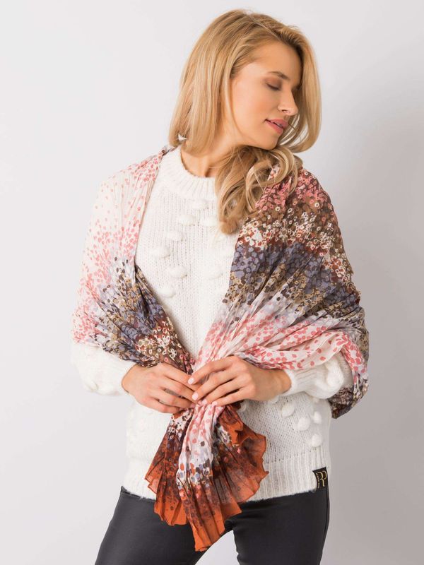 Fashionhunters Dark orange patterned shawl