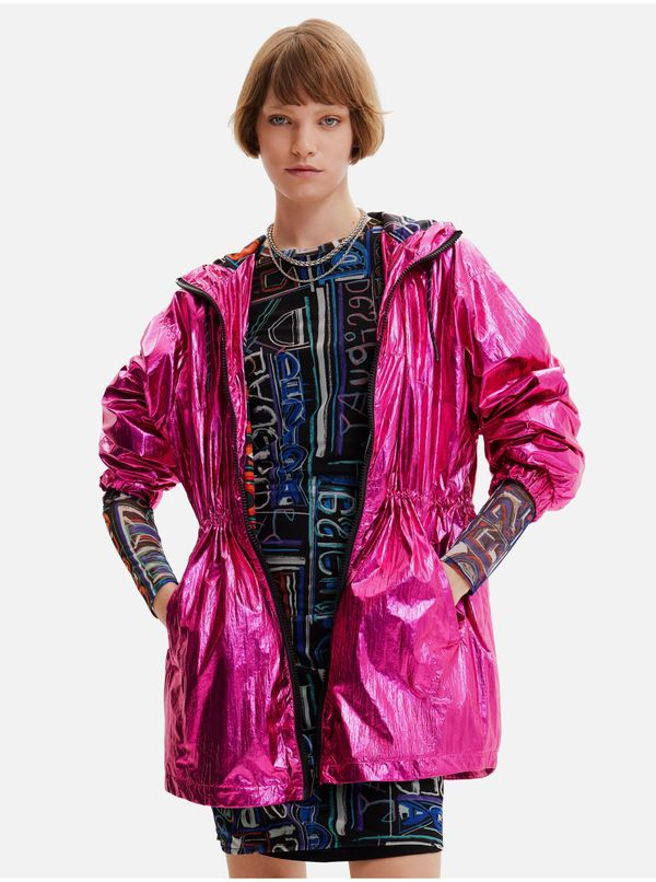 DESIGUAL Dark pink women's metallic parka Desigual Ontario - Women
