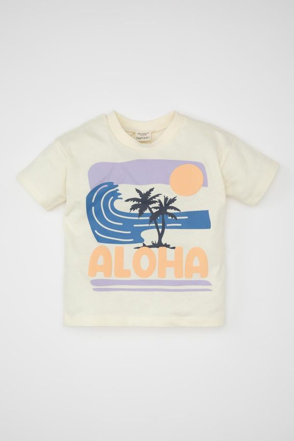 DEFACTO DEFACTO Baby Boy Palm Tree Patterned Short Sleeve T-Shirt