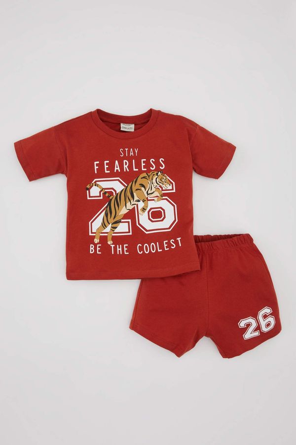 DEFACTO DEFACTO Baby Boy Tiger Printed T-Shirt Shorts 2 Piece Set
