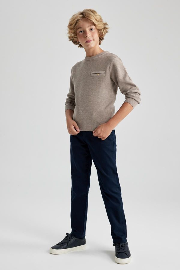 DEFACTO DEFACTO Boy Navy Blue Straight Leg Gabardine Trousers