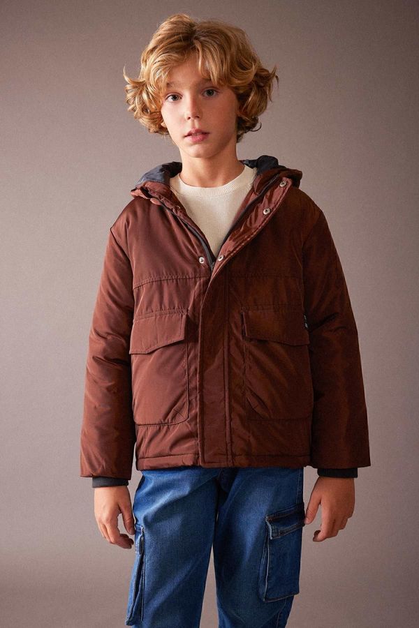 DEFACTO DEFACTO Boy's Water Repellent Hooded Coat