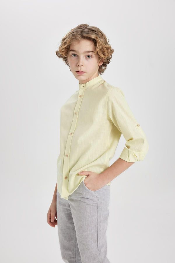 DEFACTO DEFACTO Boy's High Collar Long Sleeve Shirt