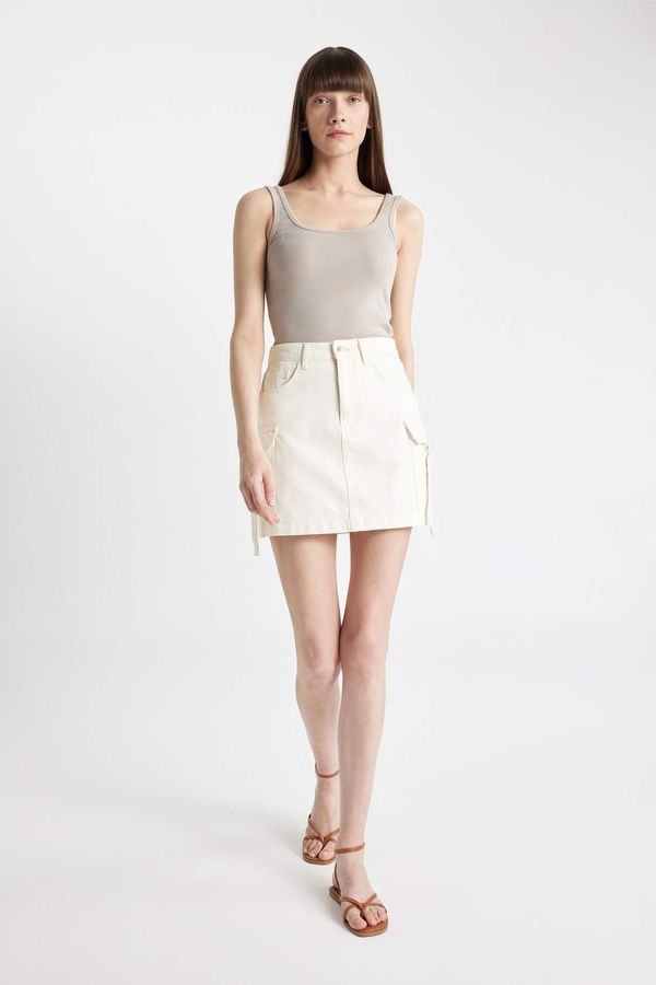 DEFACTO DEFACTO Cargo Fit Woven Mini Skirt