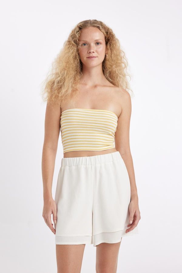 DEFACTO DEFACTO Cool Fitted Striped Corduroy Camisole Strapless Tank