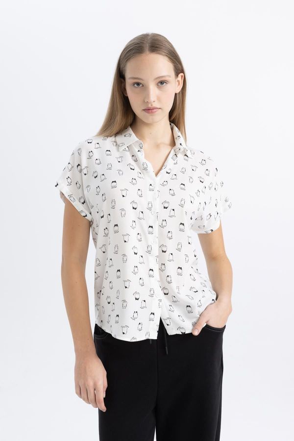 DEFACTO DEFACTO Cool Patterned Short Sleeve Shirt