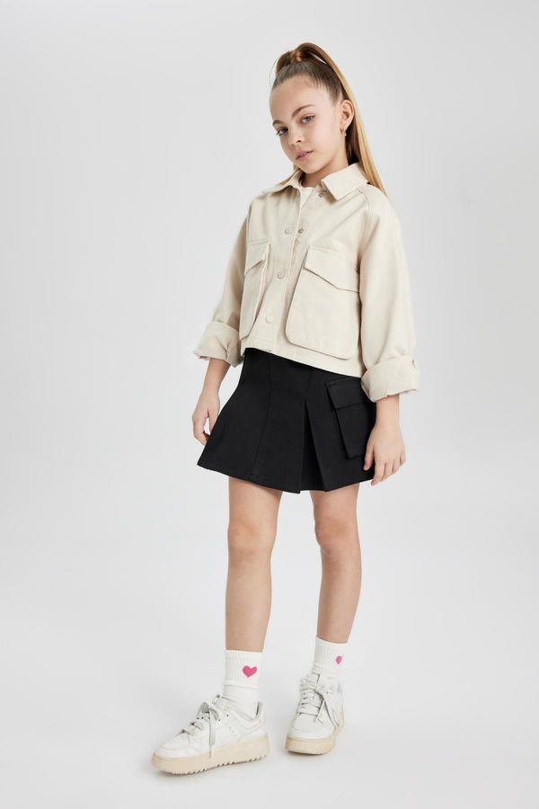 DEFACTO DEFACTO Girl's Cotton Cargo Pocket Skirt