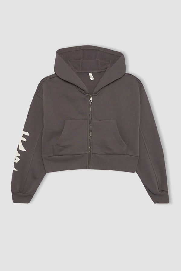 DEFACTO DEFACTO Girl's Hooded Zippered Sweatshirt