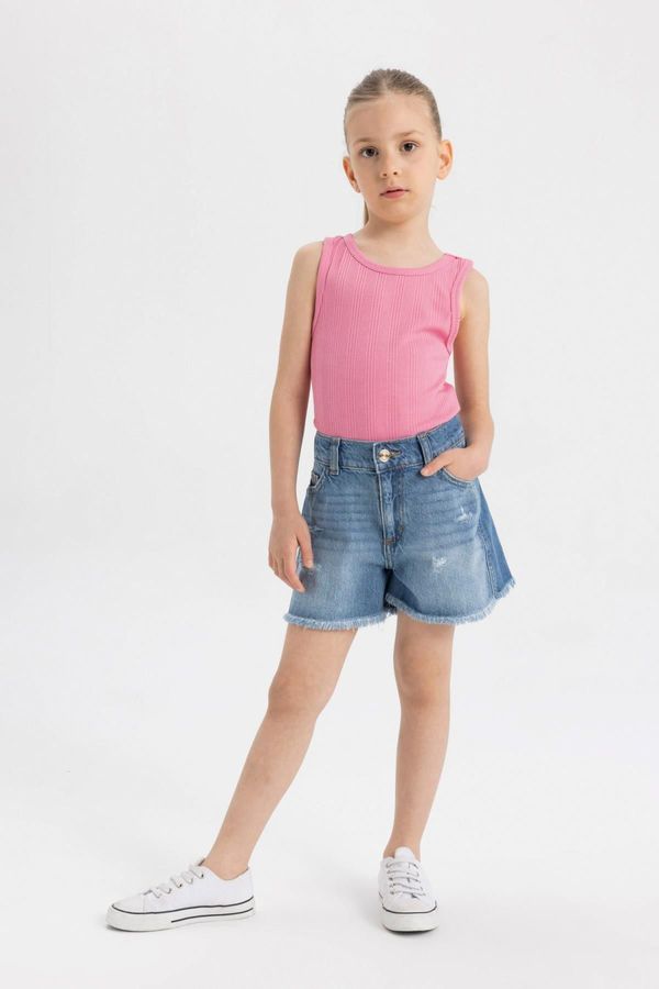 DEFACTO DEFACTO Girl's Ripped Detailed Jean Shorts