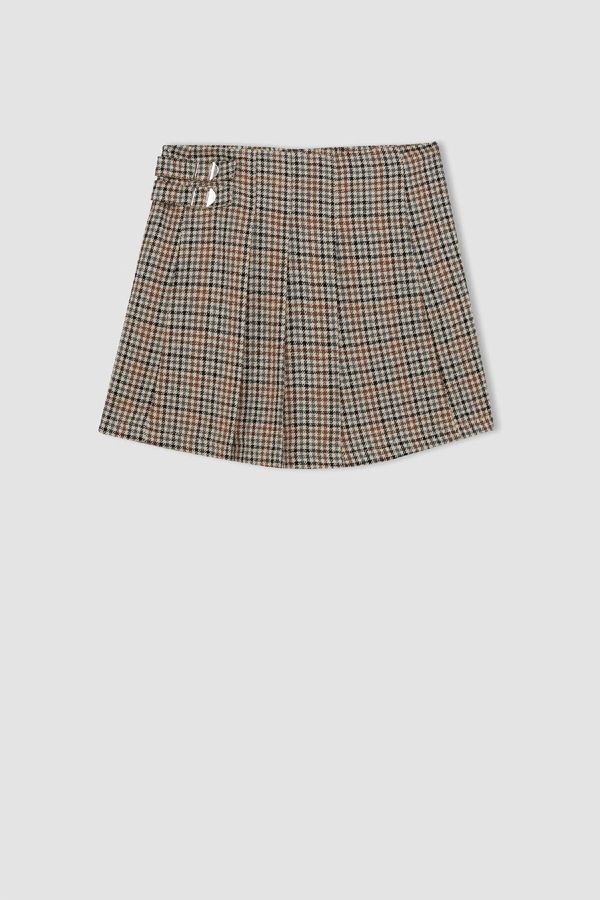 DEFACTO DEFACTO Girl's Checkered Pleated Twill Skirt