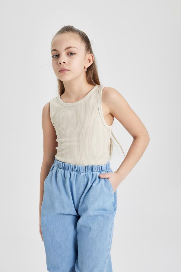 DEFACTO DEFACTO Girl's Crew Neck Basic Plain Undershirt