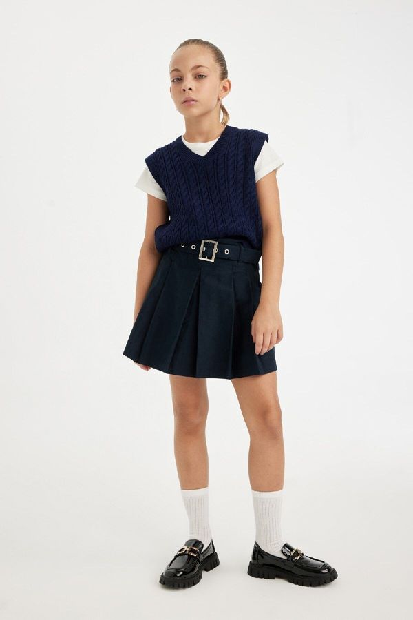 DEFACTO DEFACTO Girl's Gabardine Pleated Skirt