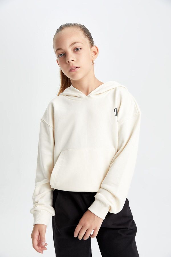 DEFACTO DEFACTO Girls Hooded School Sweatshirt