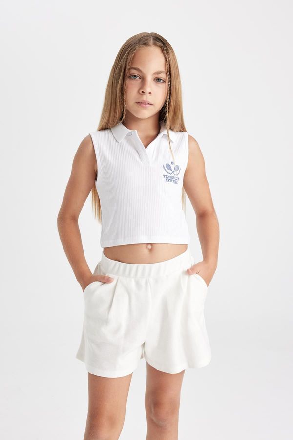 DEFACTO DEFACTO Girl's Polo Neck Sports Printed Undershirt