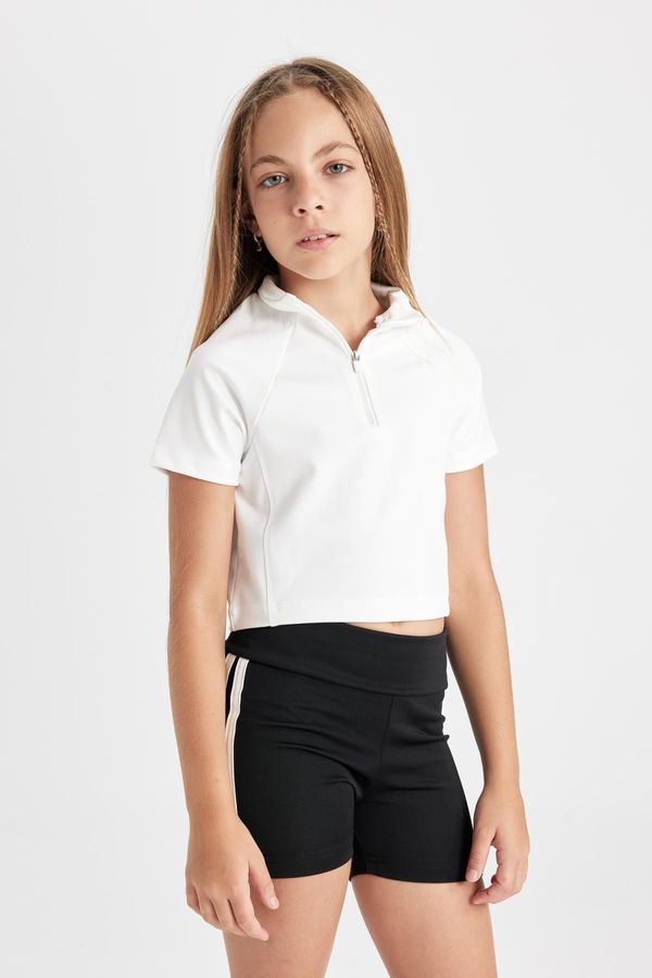 DEFACTO DEFACTO Girl's Relax Fit Collar Short Sleeve T-Shirt