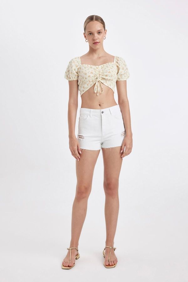 DEFACTO DEFACTO High Waist Cut-Toe Jean Shorts
