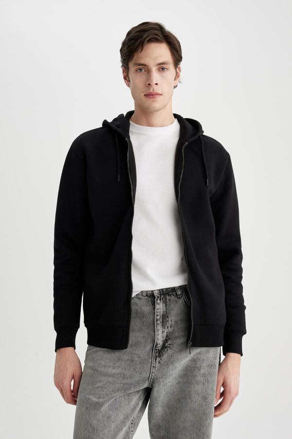 DEFACTO DEFACTO Hooded Zipper Basic Cardigan