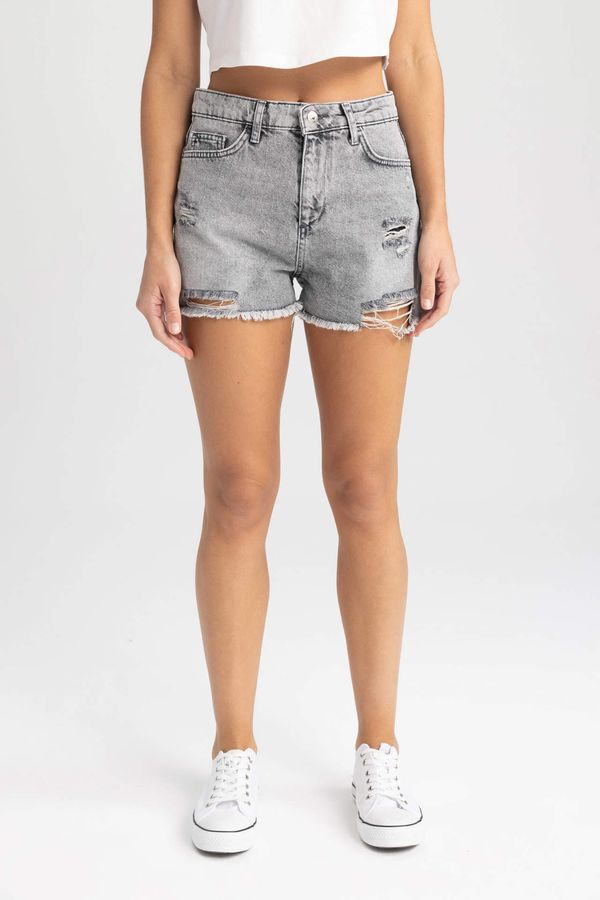 DEFACTO DEFACTO Normal Waist Cropped Side Leg Jean Shorts