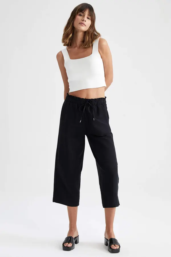 DEFACTO DEFACTO papirnata vrećica stane crop culottes
