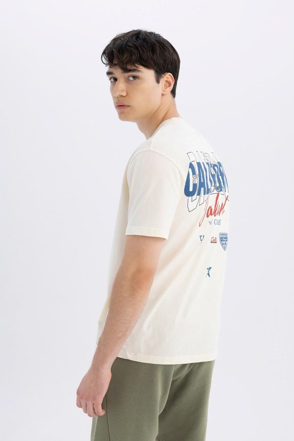 DEFACTO DEFACTO Regular Fit Crew Neck Back Printed Short Sleeve T-Shirt