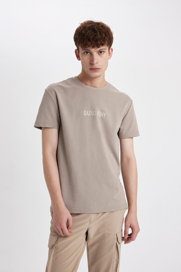 DEFACTO DEFACTO Regular Fit Crew Neck Printed Short Sleeve Heavy Fabric T-Shirt