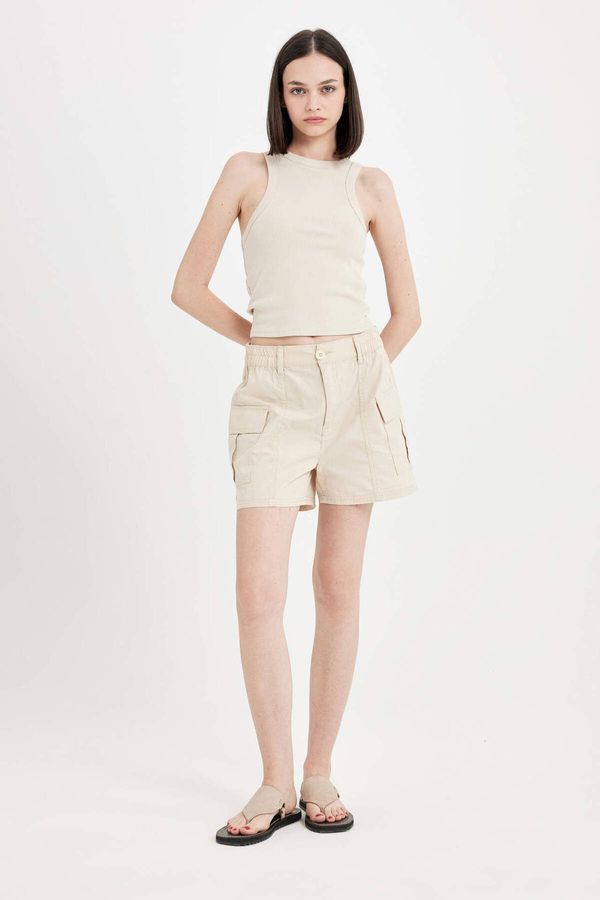 DEFACTO DEFACTO Regular Fit Normal Waist Poplin 100% Cotton Shorts