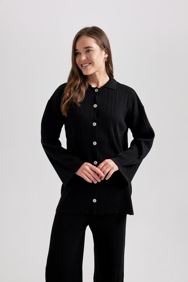 DEFACTO DEFACTO Regular Fit Polo Neck Cardigan