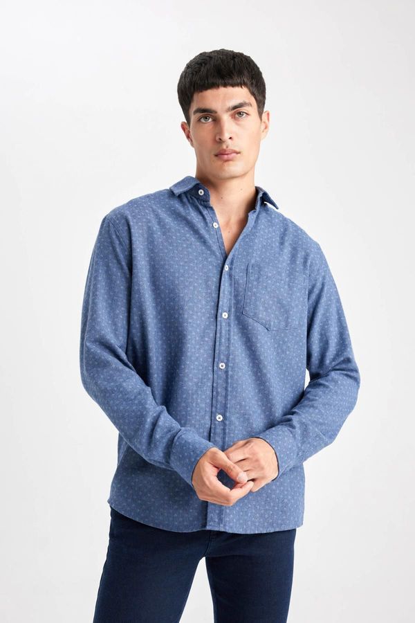 DEFACTO DEFACTO Regular Fit Textured Long Sleeve Shirt