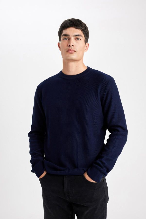 DEFACTO DEFACTO Standard Fit Regular Cut Crew Neck Basic Plain Knitwear Sweater