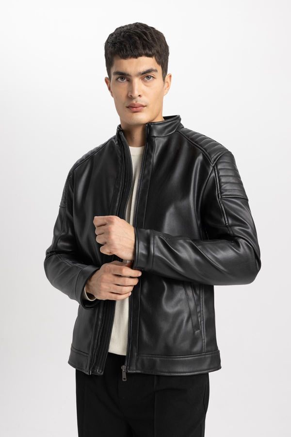 DEFACTO DEFACTO Water Repellent Slim Fit Stand Collar Taffeta Jacket Coat