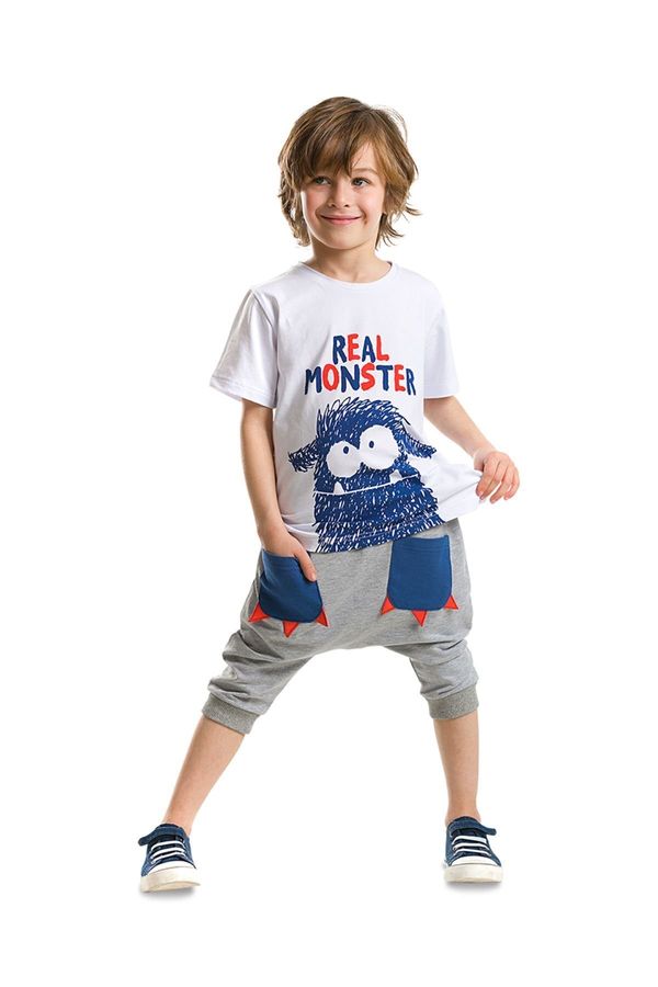 Denokids Denokids Monster Pocket Boys' T-shirt Capri Shorts Set