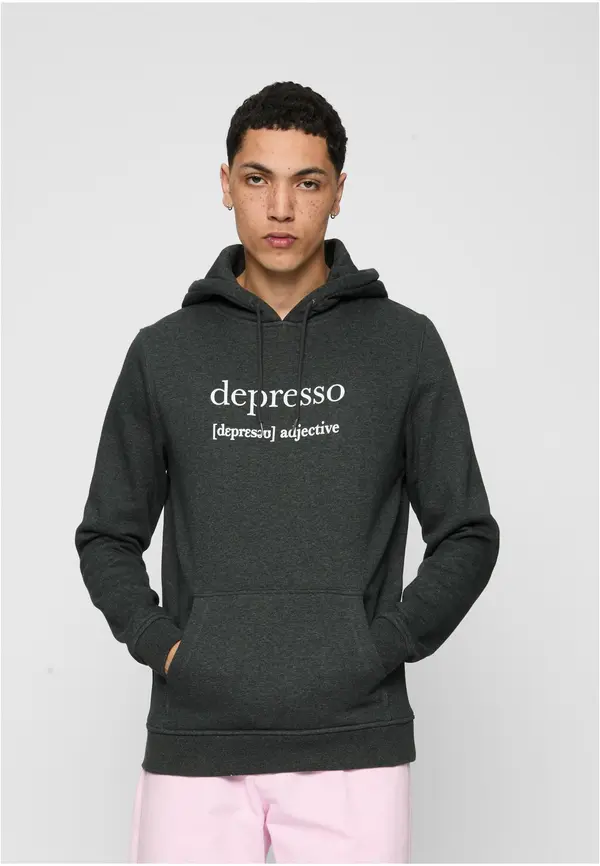 Mister Tee Depresso majica s kapuljačom tamno sive boje