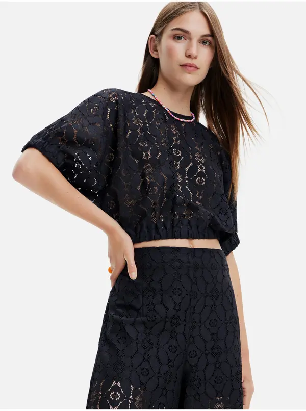 DESIGUAL DESIGUAL BLACK WOMAN SHORT SLEEVE T-SHIRT