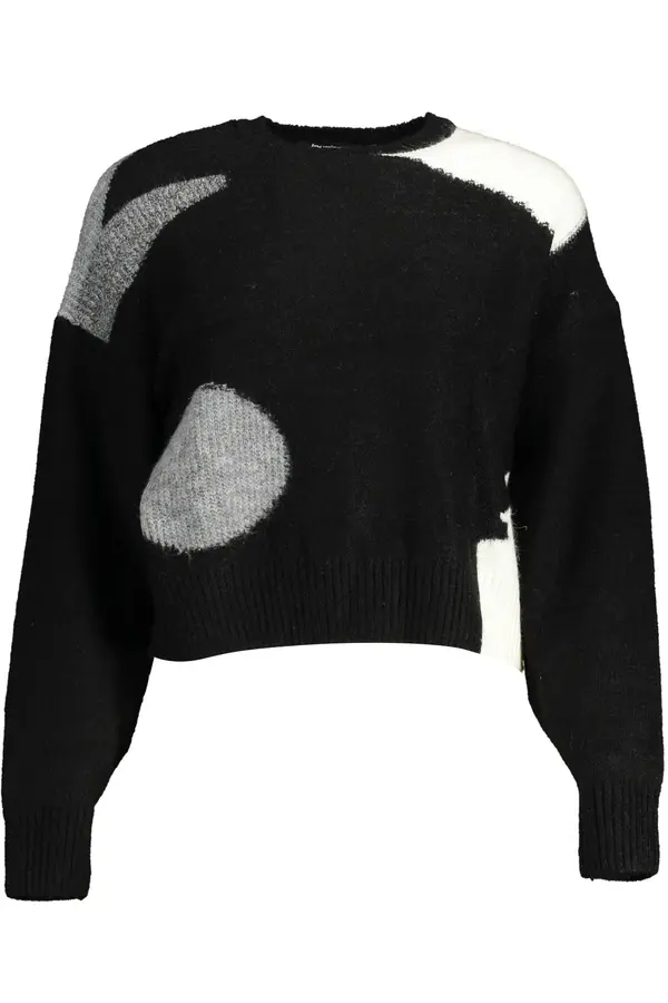 DESIGUAL Desigual crni džemper s uzorkom