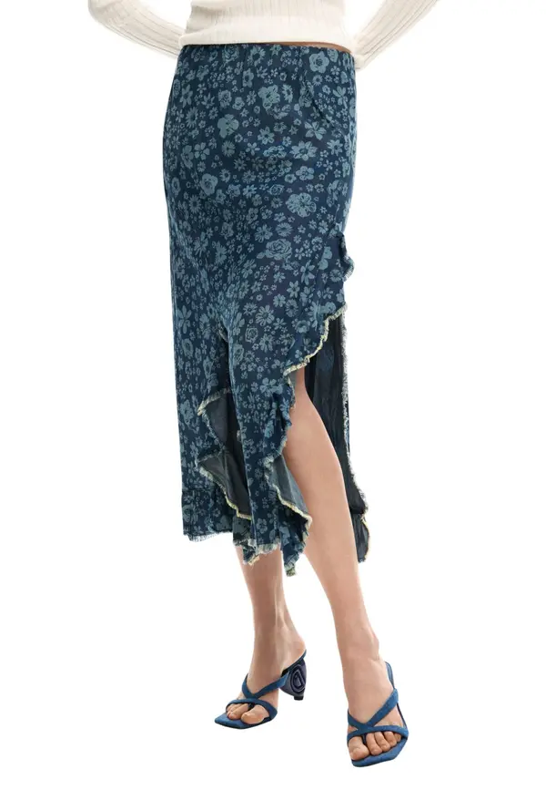 DESIGUAL Desigual cvjetna midi suknja