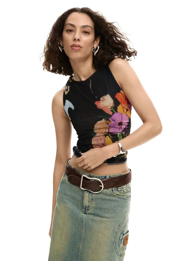 DESIGUAL Desigual cvjetni top bez rukava