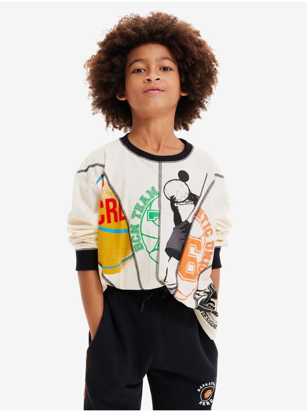 DESIGUAL Desigual Roy Cream Long Sleeve T-Shirt for Boys - Boys