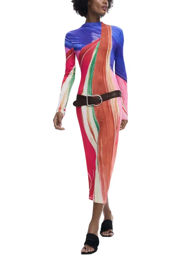 DESIGUAL Desigual šarena midi haljina