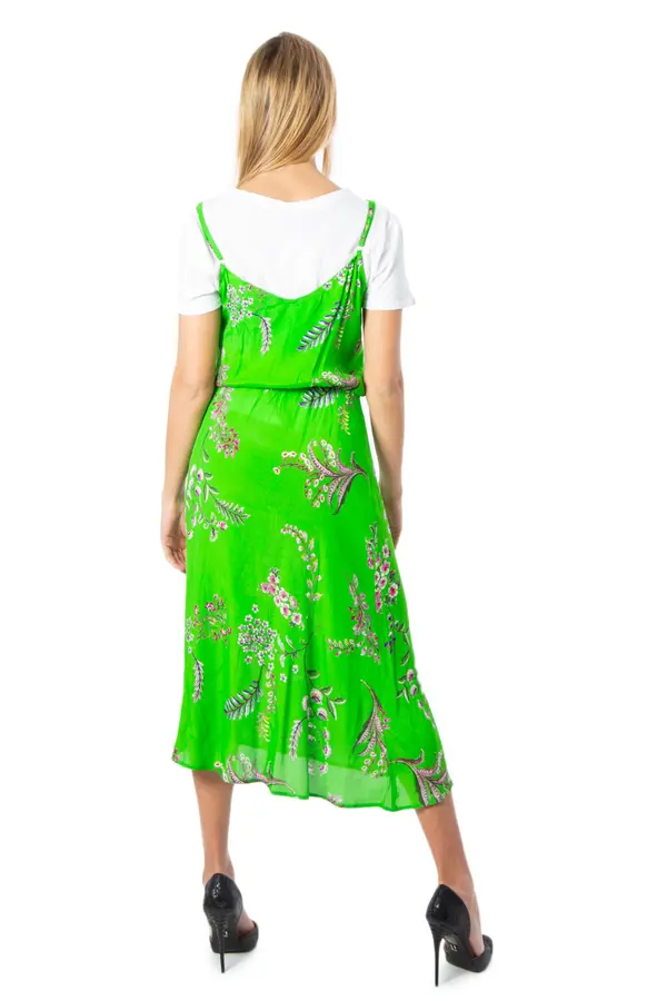 DESIGUAL Desigual zelena maxi haljina s printom