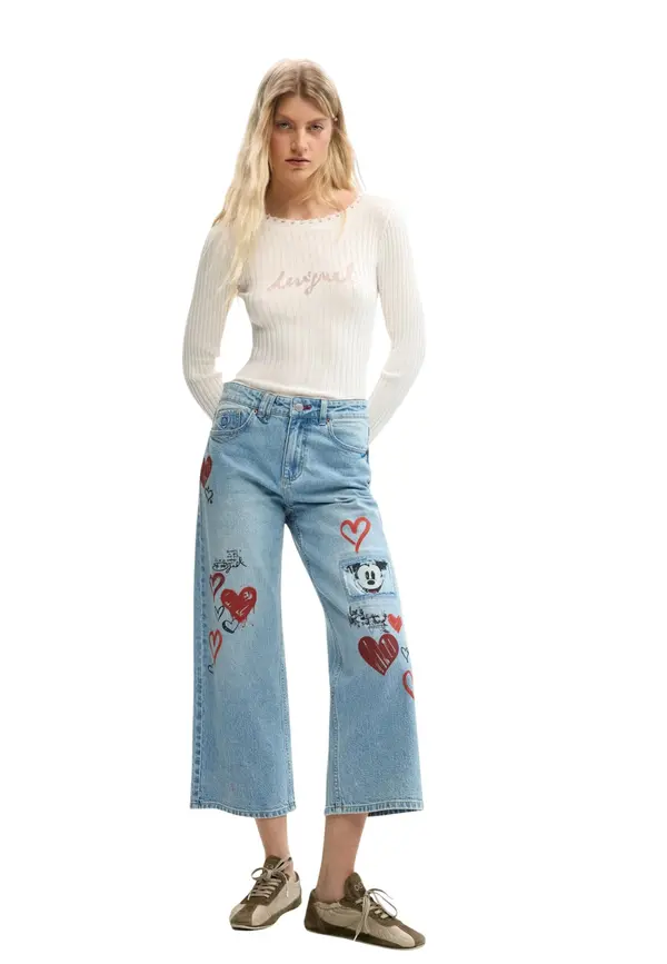 DESIGUAL Desigual ženske traperice s printom