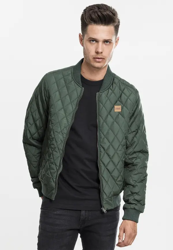 Urban Classics Diamond Quilt Nylon jacket olive