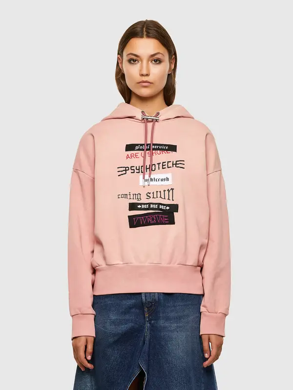 Diesel Diesel Sweatshirt - FMAGDALENAV1 pink with inscriptions