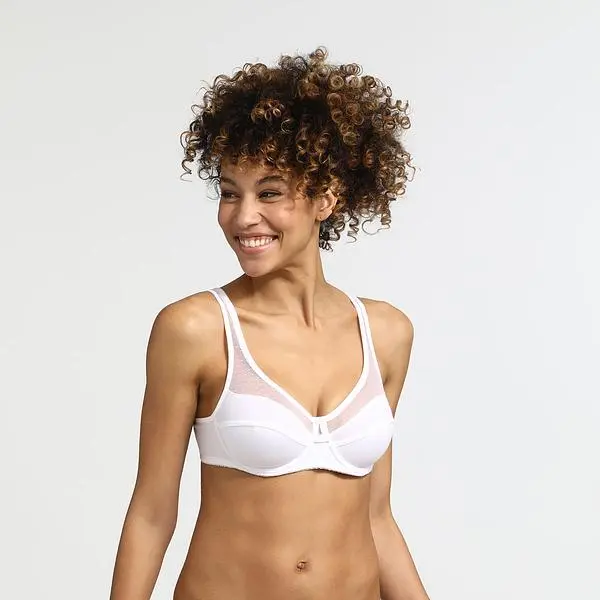 DIM DIM GENEROUS COTTON BIO BRA - Women's Organic Cotton Bra - White