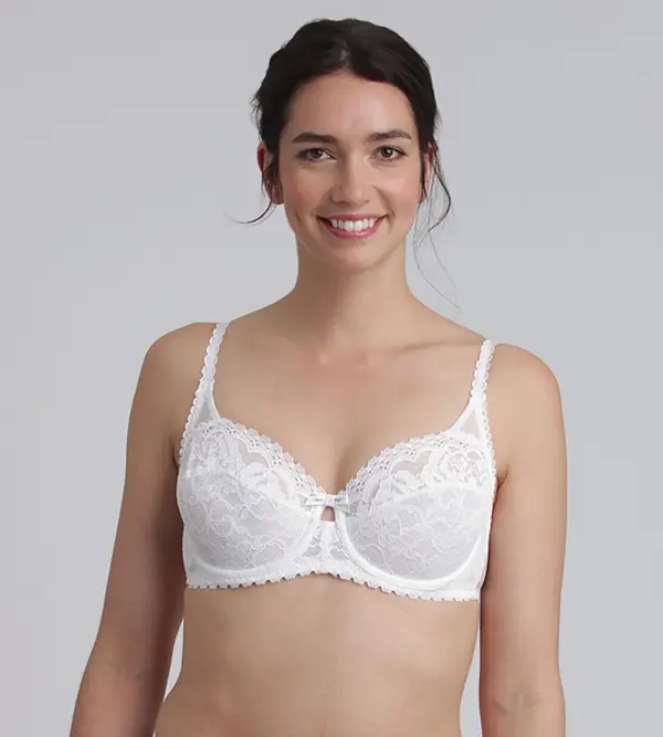 Playtex DIM PLAYTEX UNDERWIRE BALCONETTE BRA - Women's lace bra with underwire - white
