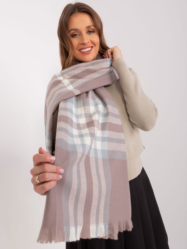 Fashionhunters Dirty purple and gray winter scarf made of soft knit