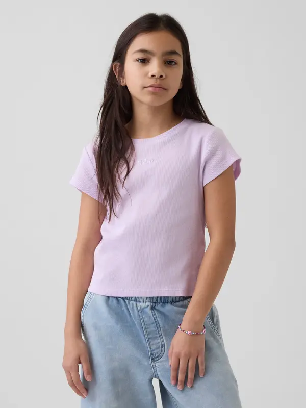 GAP Djevojačka rebrasta majica s logom GAP